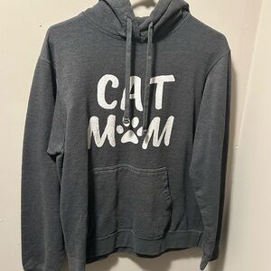 Port and Company Dark Gray Cat Mom Hoodie